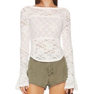 Free People White Lace Women's Top